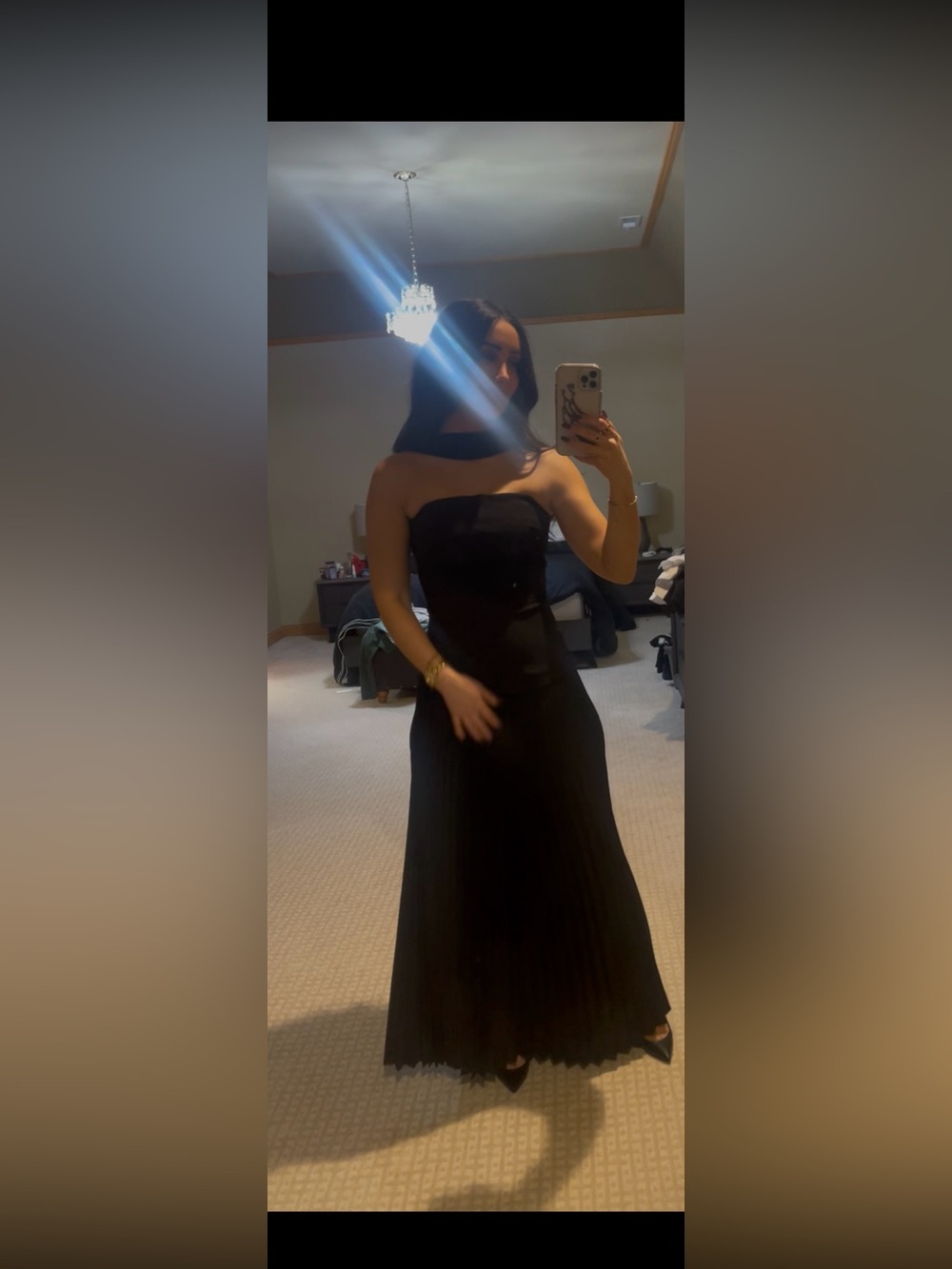 Strapless Black Evening Gown